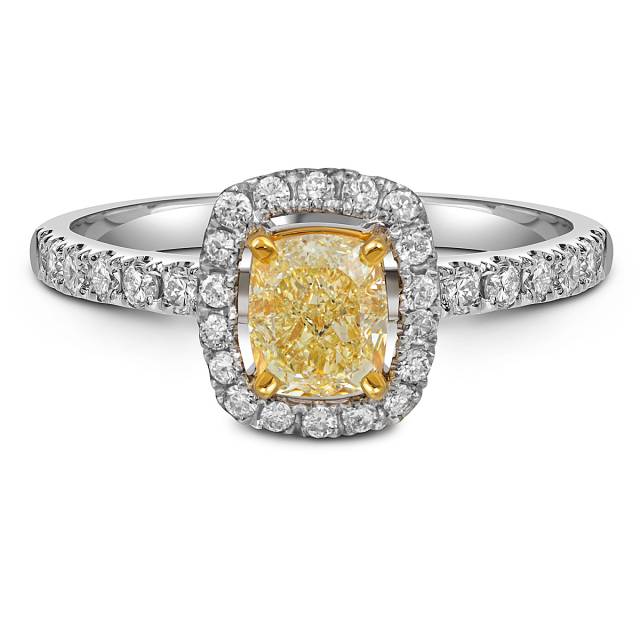 Помолвочное кольцо из белого золота с бриллиантами (053742)