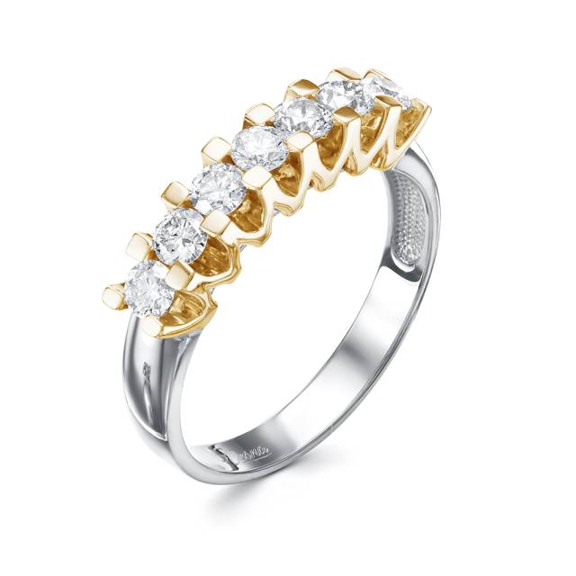 Кольцо из комбинированного золота с бриллиантами (053995)