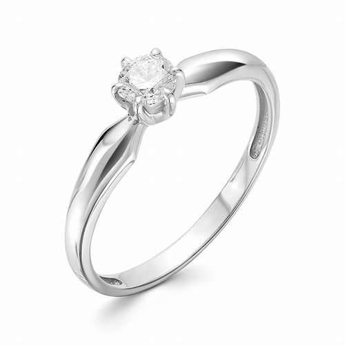 Помолвочное кольцо из белого золота с бриллиантом (030430)