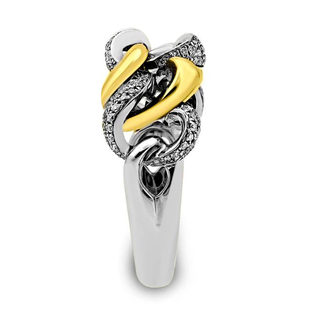 Кольцо из комбинированного золота с бриллиантами (015133)