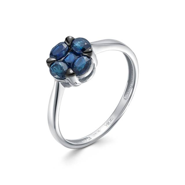 Кольцо из белого золота с сапфирами (055259)