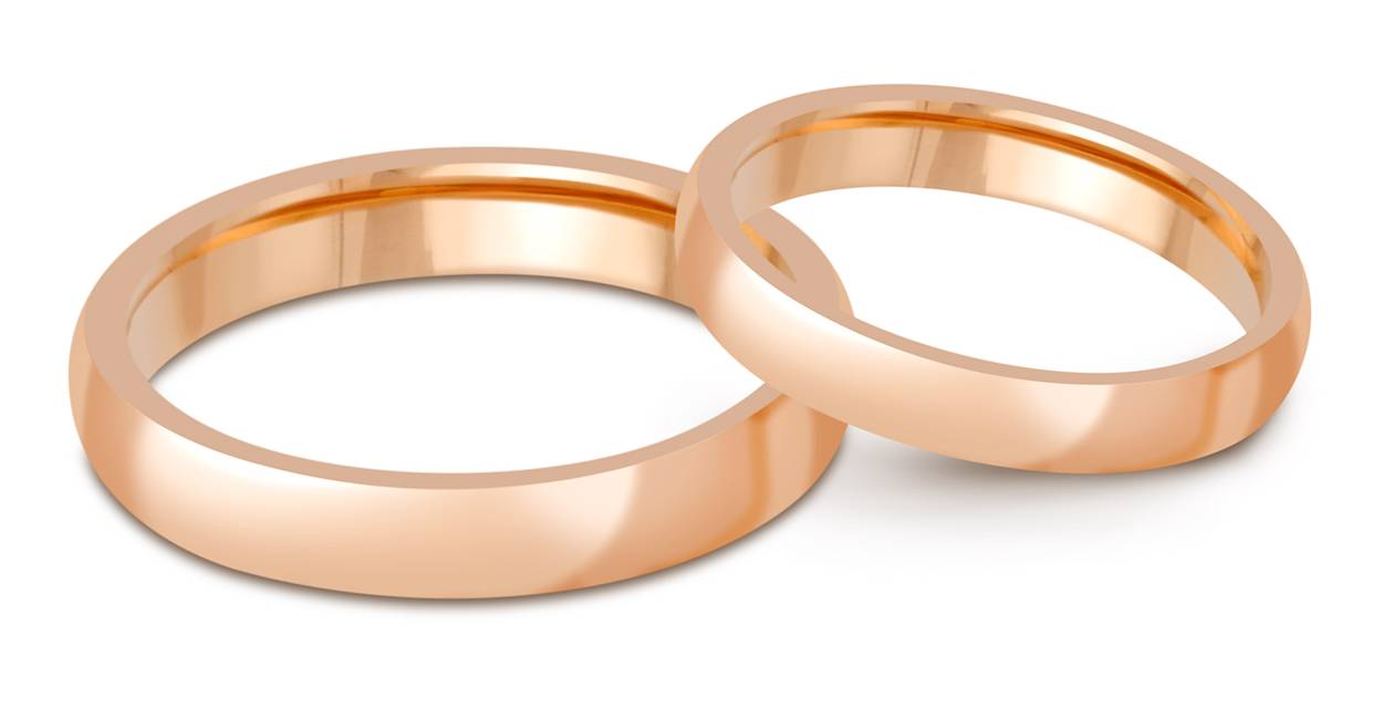 Обручальное кольцо из красного золота с комфортной посадкой (044923)