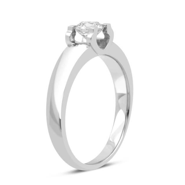 Помолвочное кольцо из белого золота с бриллиантом (043440)