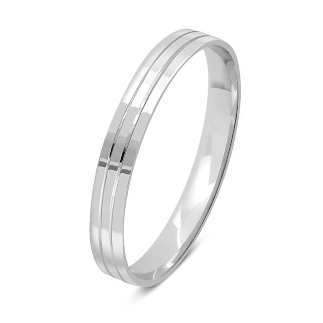 Обручальное кольцо из белого золота (026019)