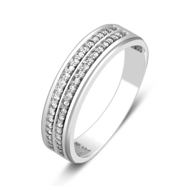 Обручальное кольцо из белого золота с бриллиантами (023995)