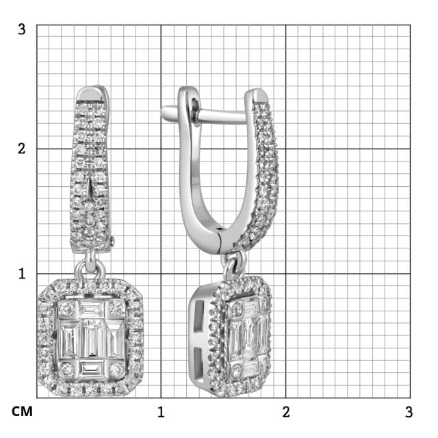 Серьги из белого золота с бриллиантами (052745)