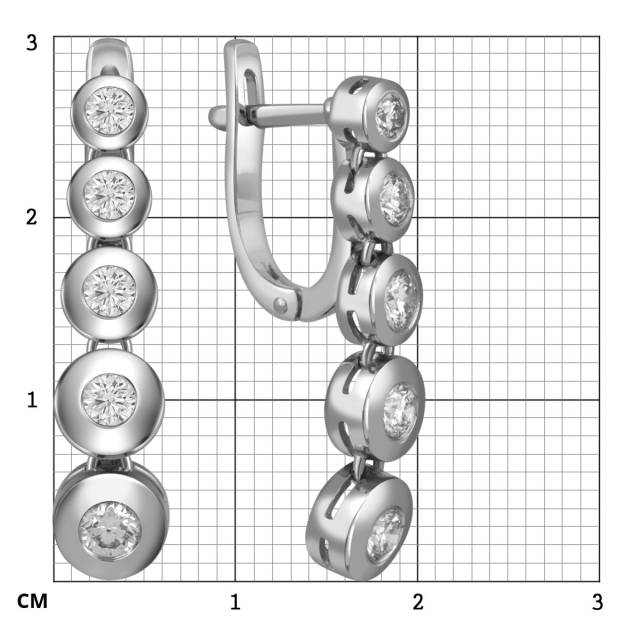 Серьги из белого золота с бриллиантами (027916)