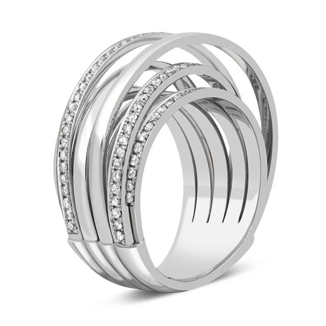 Кольцо из белого золота с бриллиантами (043622)