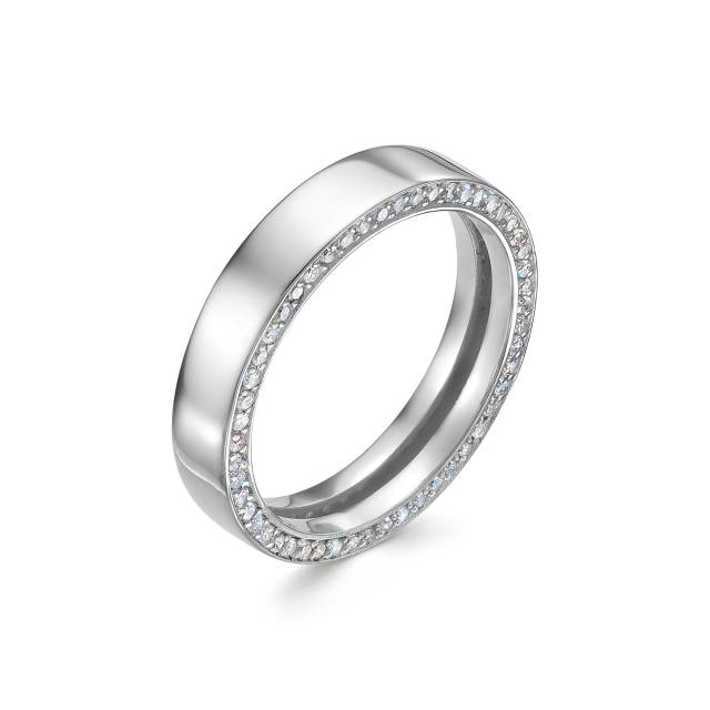Обручальное кольцо из белого золота с бриллиантами (054202)