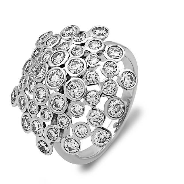 Кольцо из белого золота с бриллиантами (007161)