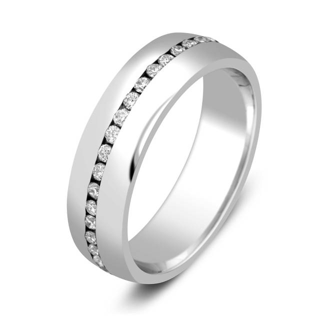 Обручальное кольцо из белого золота с бриллиантами (002916)