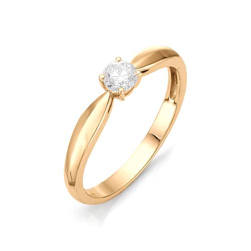 Помолвочное кольцо из красного золота с бриллиантом (032326)