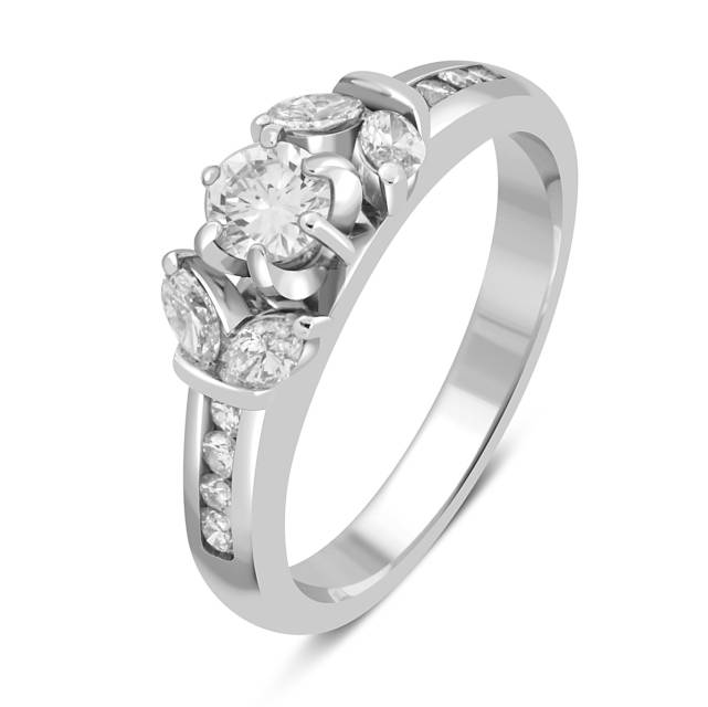 Помолвочное кольцо из белого золота с бриллиантами (042782)