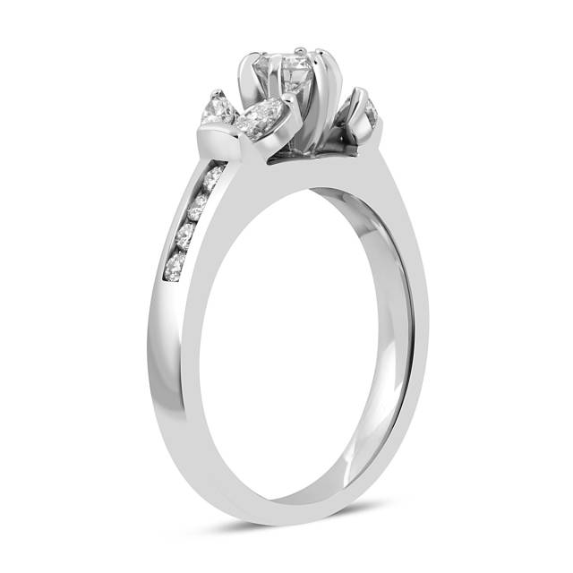 Помолвочное кольцо из белого золота с бриллиантами (042782)
