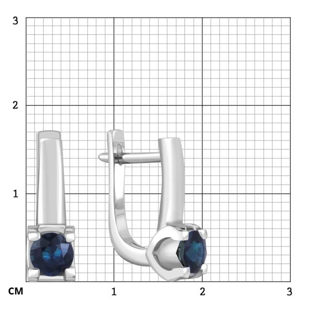 Серьги из белого золота с сапфирами (046990)