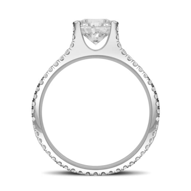 Помолвочное кольцо из белого золота с бриллиантами (038020)