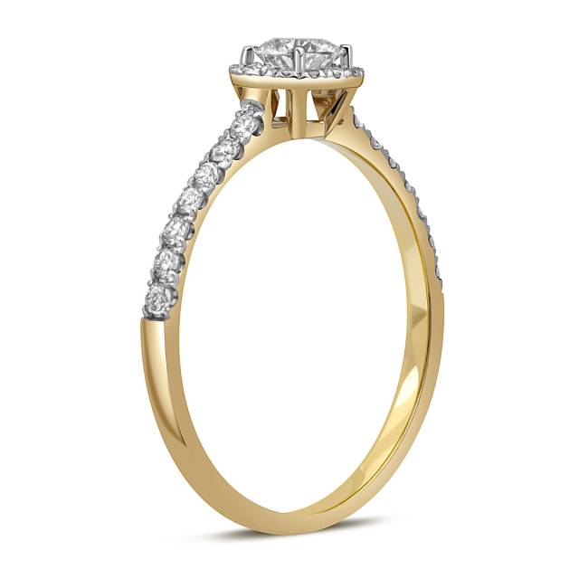 Помолвочное кольцо из желтого золота с бриллиантами  (052742)