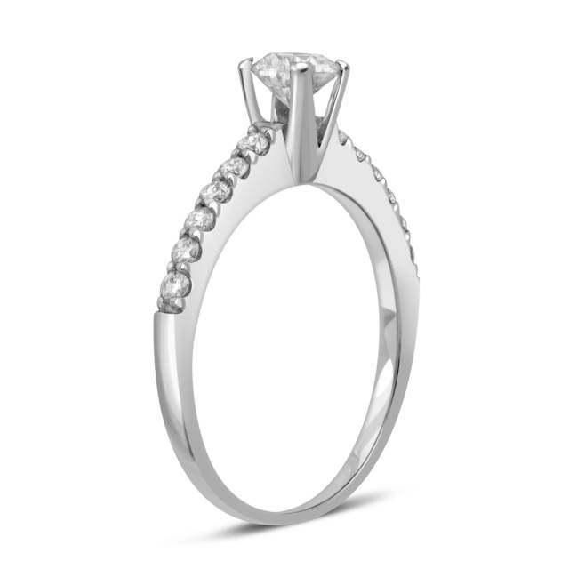 Помолвочное кольцо из белого золота с бриллиантами (036254)