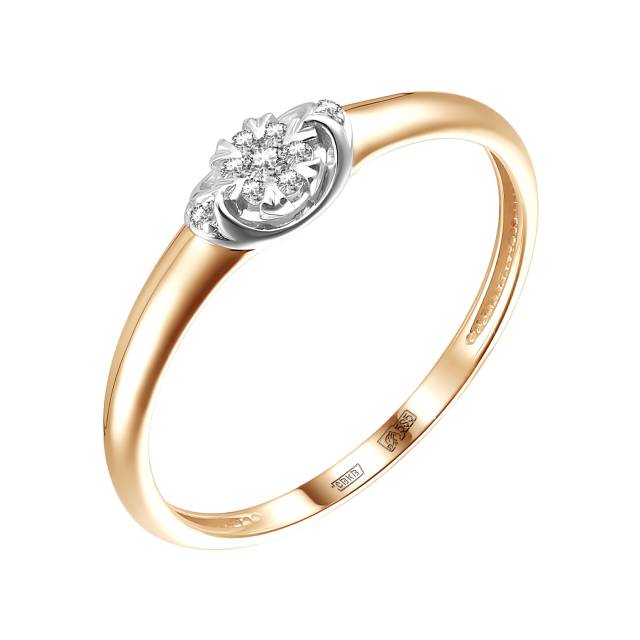 Кольцо из комбинированного золота с бриллиантами (053091)