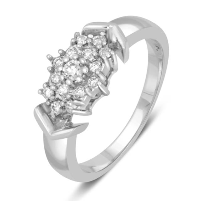 Кольцо из белого золота с бриллиантами (039586)