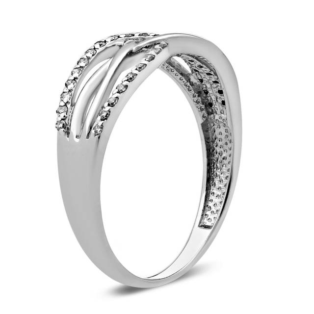 Кольцо из белого золота с бриллиантами (028532)