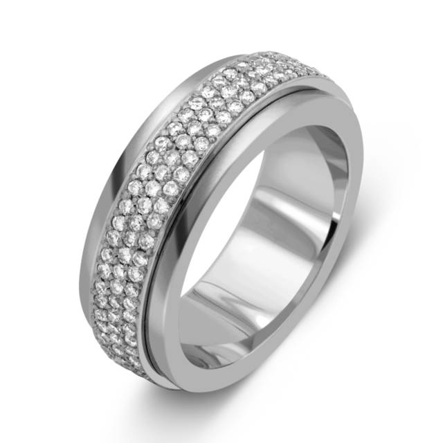 Обручальное кольцо из палладия с бриллиантами (036279)