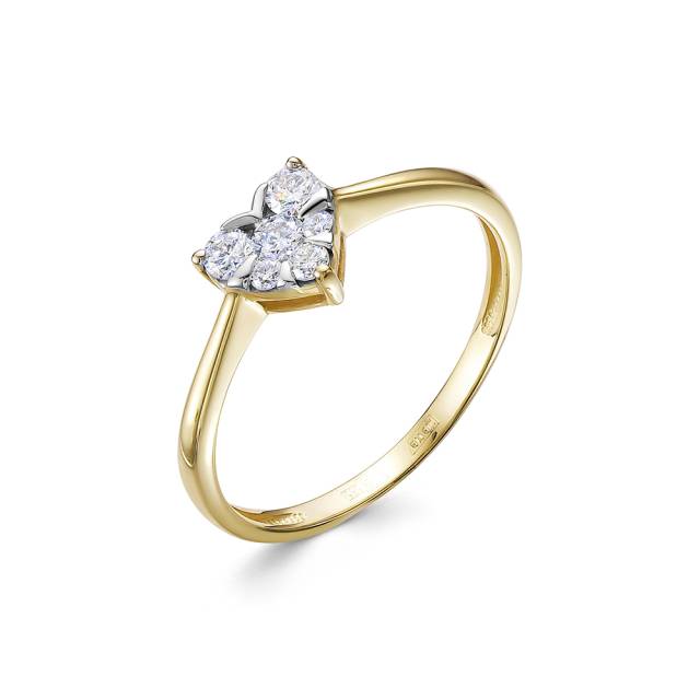 Помолвочное кольцо из жёлтого золота с бриллиантами (054714)