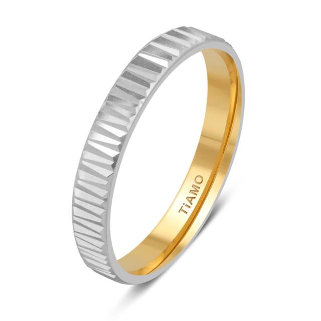 Обручальное кольцо из комбинированного золота Tiamo (041063)