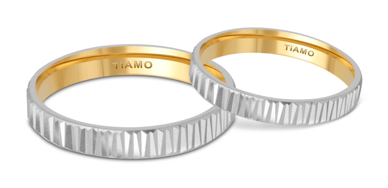 Обручальное кольцо из комбинированного золота Tiamo (041063)