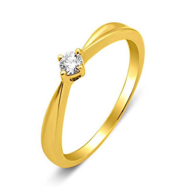 Помолвочное кольцо из жёлтого золота с бриллиантом (028164)