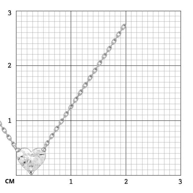 Колье из белого золота с бриллиантом Сердце (046788)