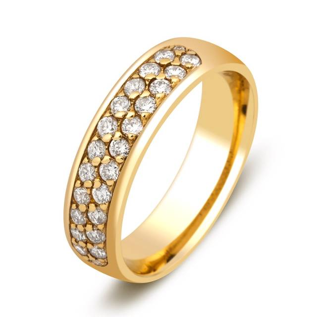 Обручальное кольцо из жёлтого золота с бриллиантами (000600)