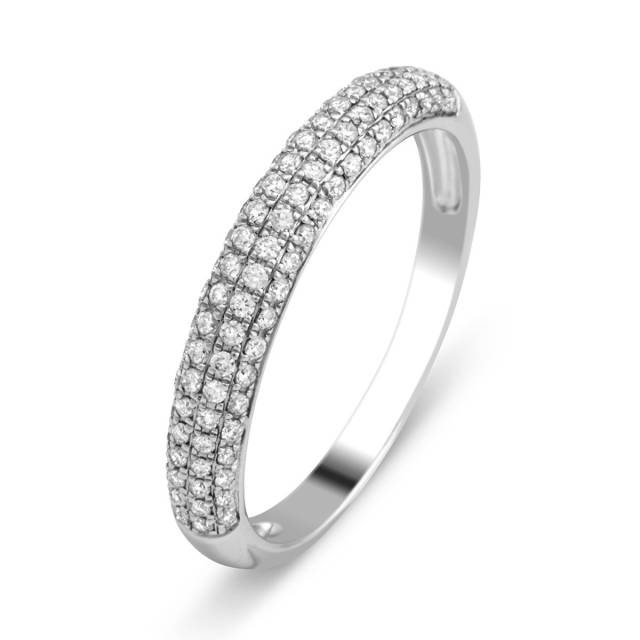 Кольцо с бриллиантами из белого золота (011096)