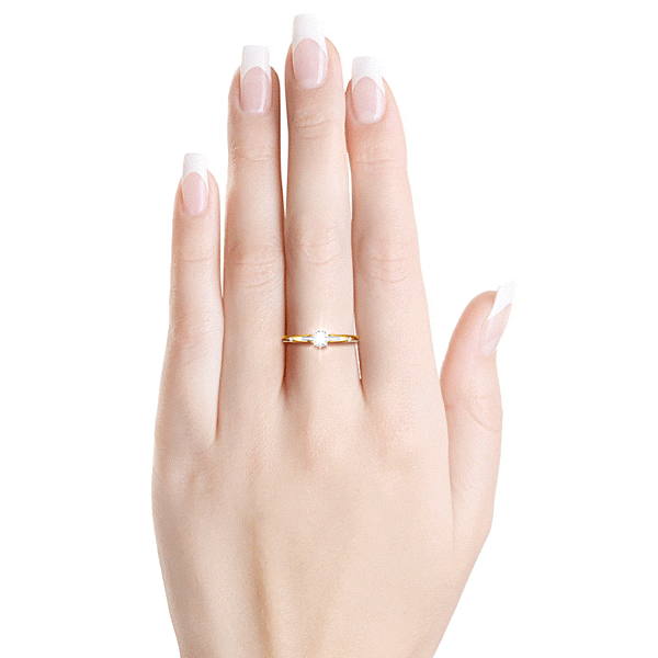 Помолвочное кольцо из жёлтого золота "Танцующий бриллиант" (047777)