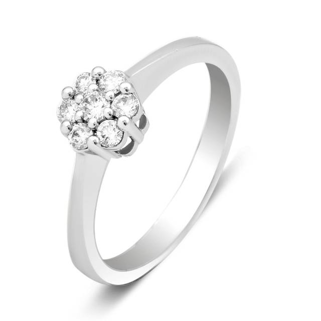 Помолвочное кольцо из белого золота с бриллиантами (025167)