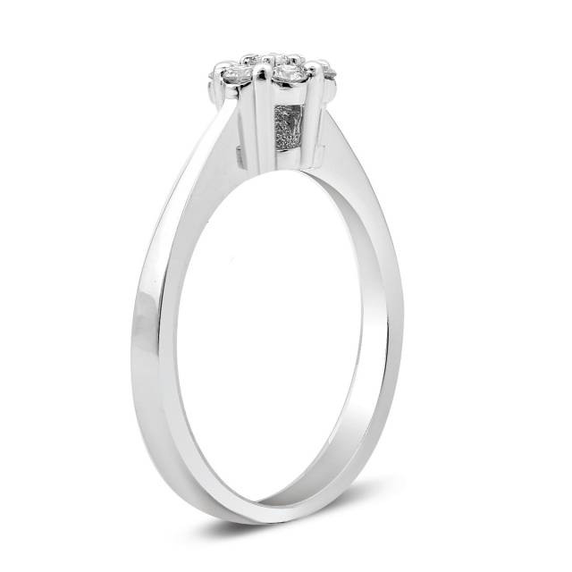 Помолвочное кольцо из белого золота с бриллиантами (025167)