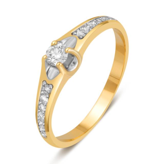 Помолвочное кольцо из жёлтого золота с бриллиантами (039799)