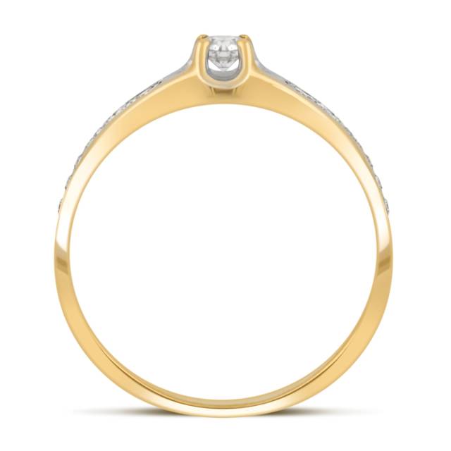 Помолвочное кольцо из жёлтого золота с бриллиантами (039799)