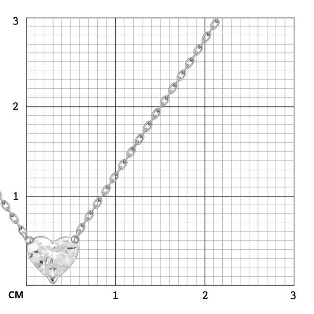 Колье из белого золота с бриллиантом Сердце (044282)