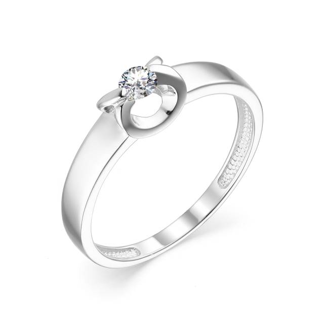 Помолвочное кольцо из белого золота с бриллиантом (041870)