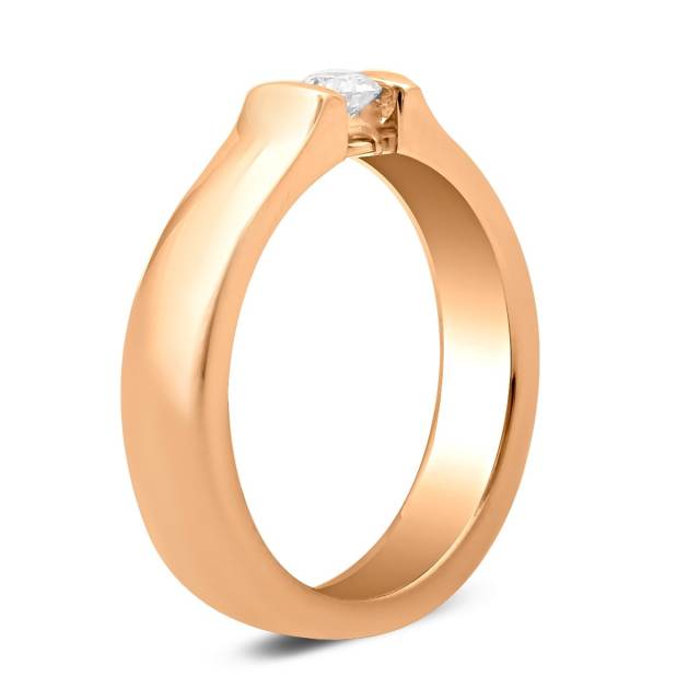 Помолвочное кольцо из красного золота с бриллиантом (025667)
