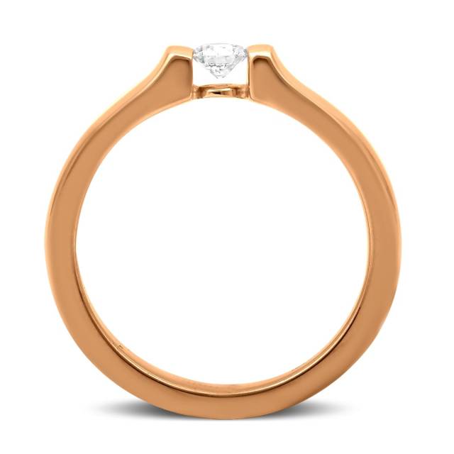 Помолвочное кольцо из красного золота с бриллиантом (025667)