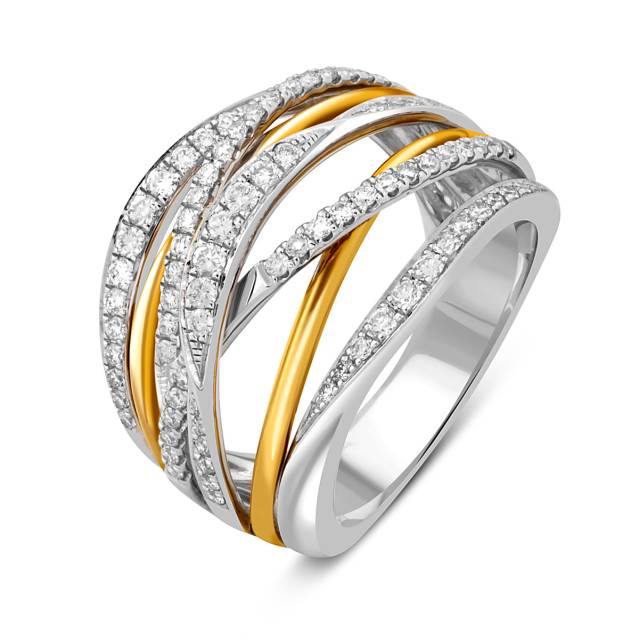 Кольцо из комбинированного золота с бриллиантами (047582)