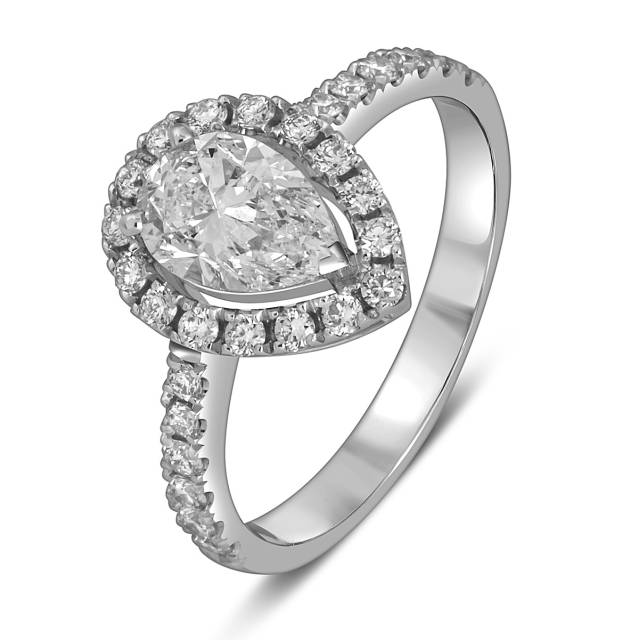 Помолвочное кольцо из белого золота с бриллиантами (055658)