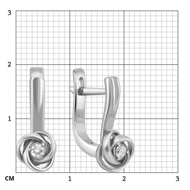 Серьги из белого золота с бриллиантами (048542)