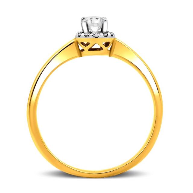 Помолвочное кольцо из комбинированного золота с бриллиантами (020002)