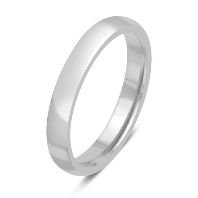 Обручальное кольцо из белого золота с комфортной посадкой (044928)
