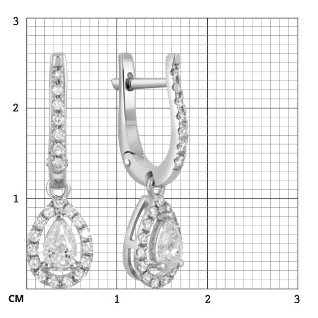 Серьги из белого золота с бриллиантами (050830)