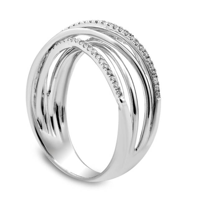 Кольцо из белого золота с бриллиантами (025370)