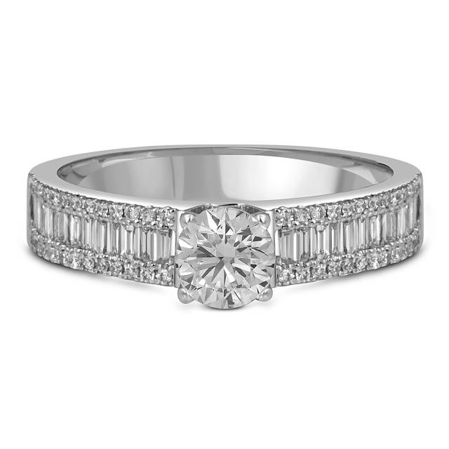 Помолвочное кольцо из белого золота с бриллиантами (053737)